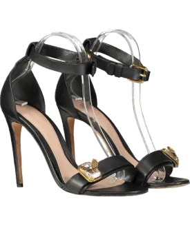 Alexander McQueen Black Moth Jewel Strap Stiletto Heels UK 5 EU 38 👠