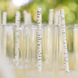 Birch Bark Print Paper Drinking Straw
