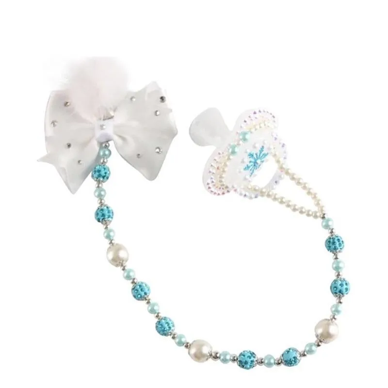 Blue Rhinestones Chain Pacifier