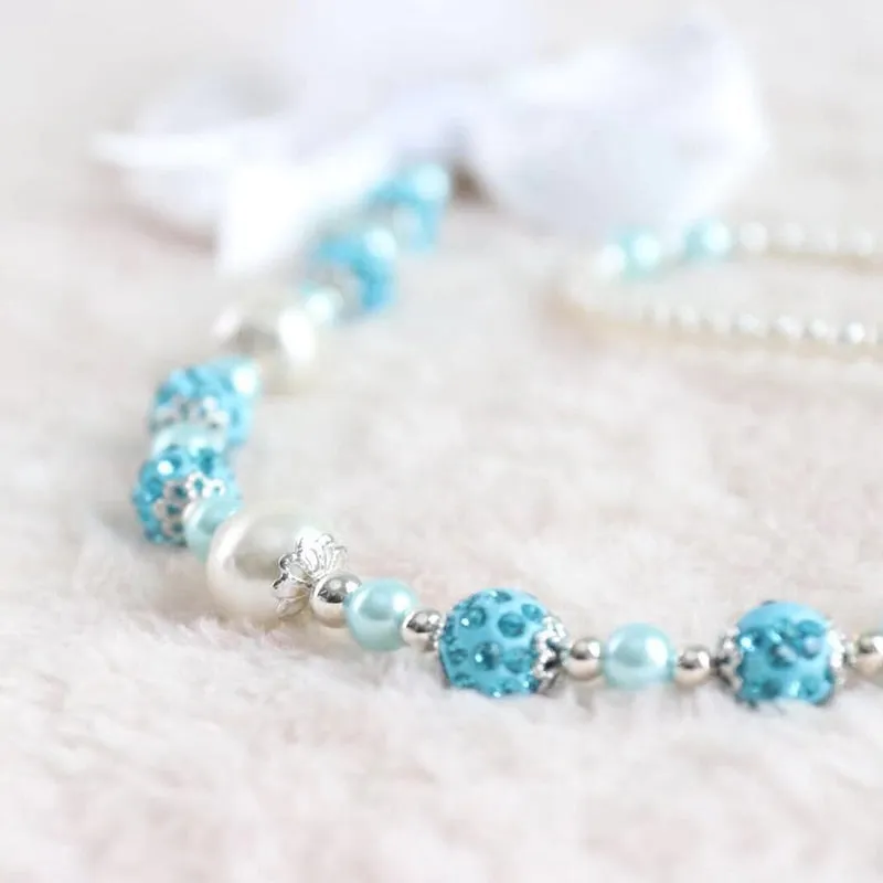 Blue Rhinestones Chain Pacifier