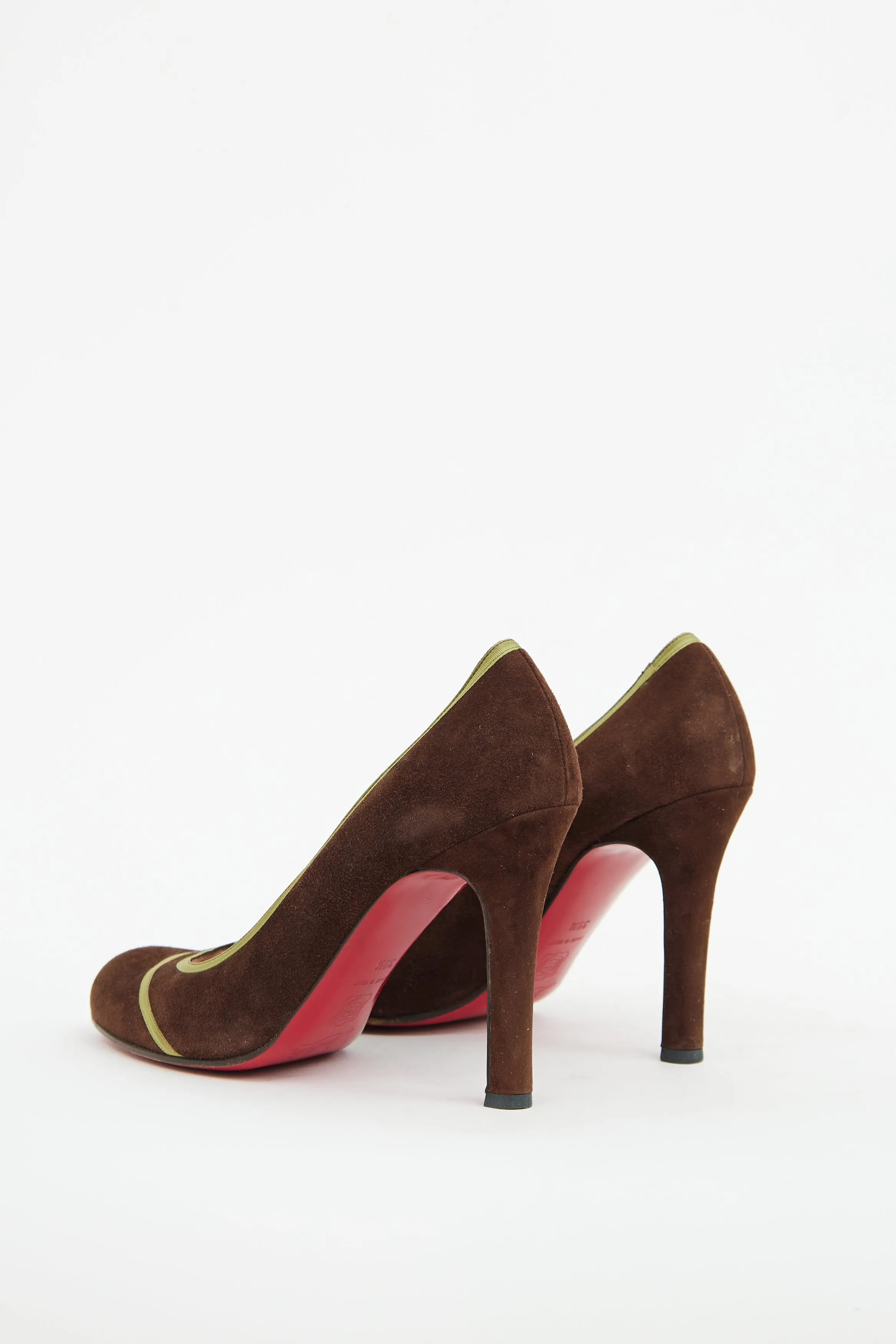Brown & Green Suede Pump