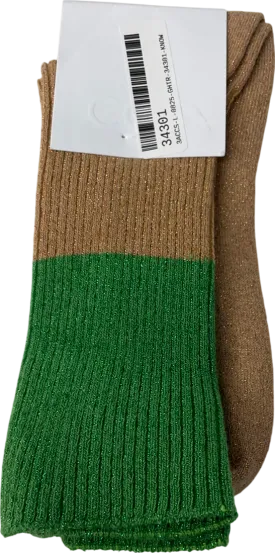 cos Metallic Pair Of Sock Green And Gold Glitter UK 3 EU 36 👠