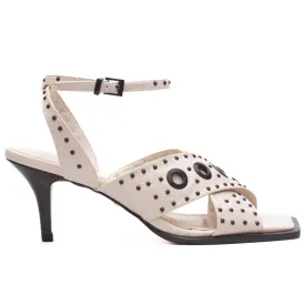 Creme Ankle Strap Heels