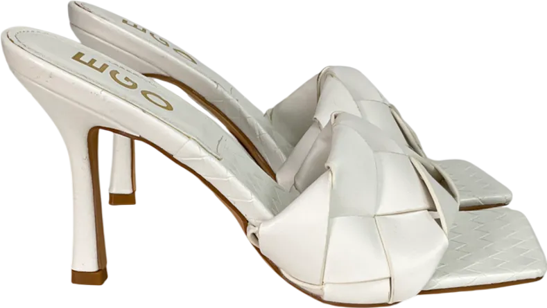 Ego White Square Toe Heel UK 4 EU 37 👠