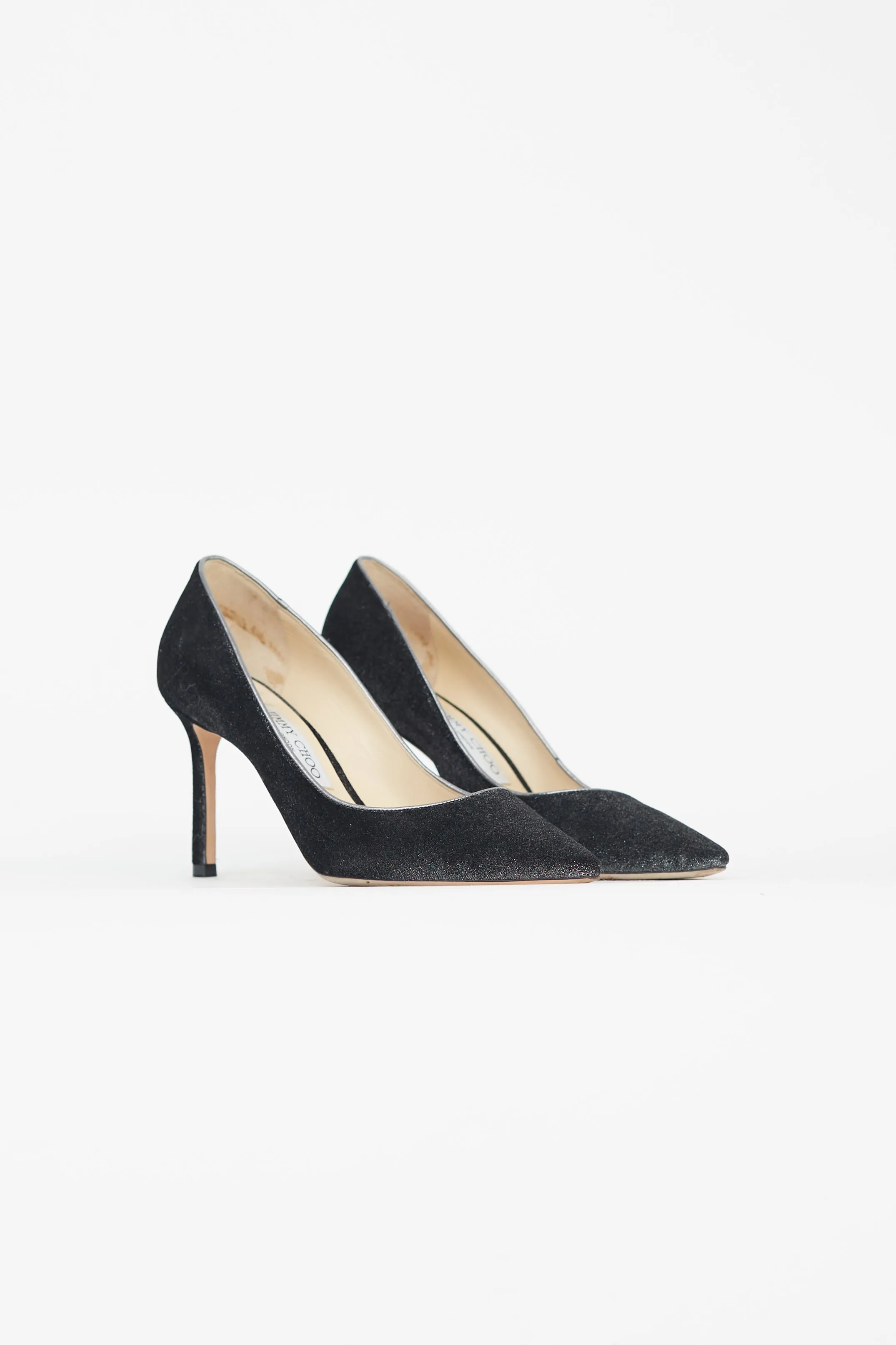 Grey Crushed Velvet Romy 85 Pump
