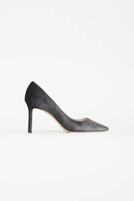 Grey Crushed Velvet Romy 85 Pump