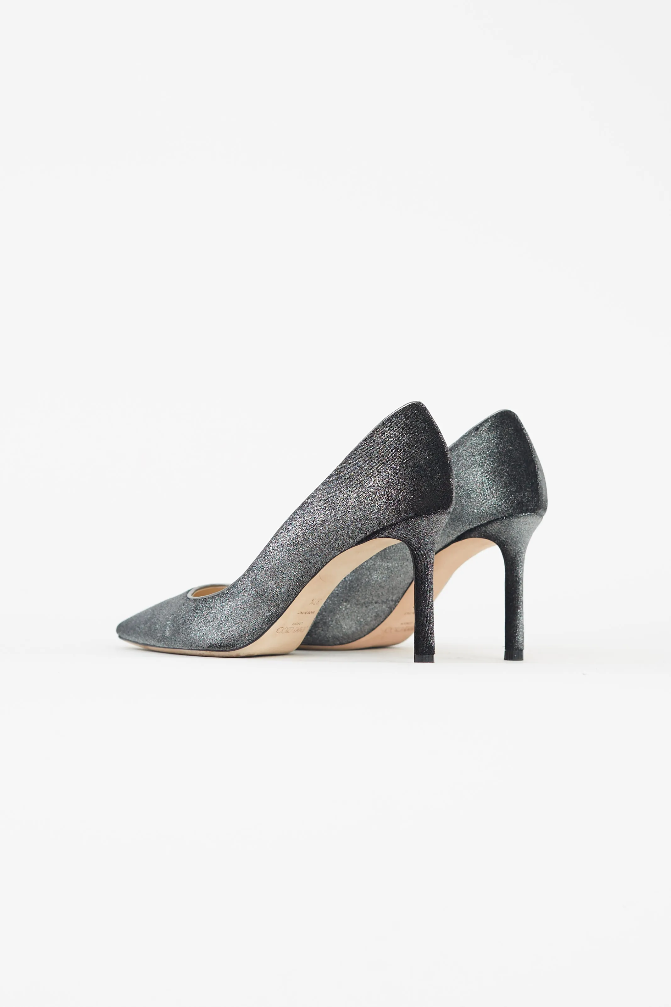 Grey Crushed Velvet Romy 85 Pump