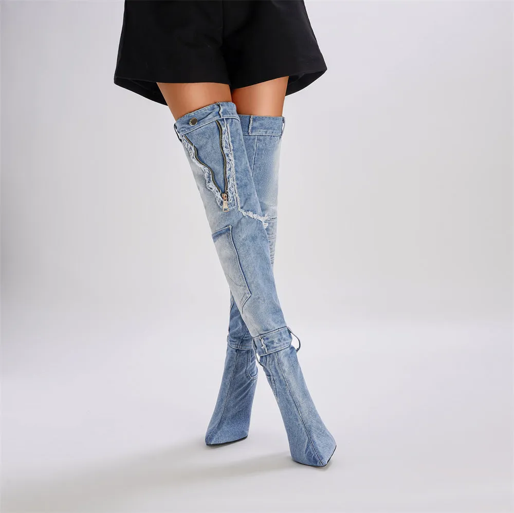 Jackson High Denim Heels