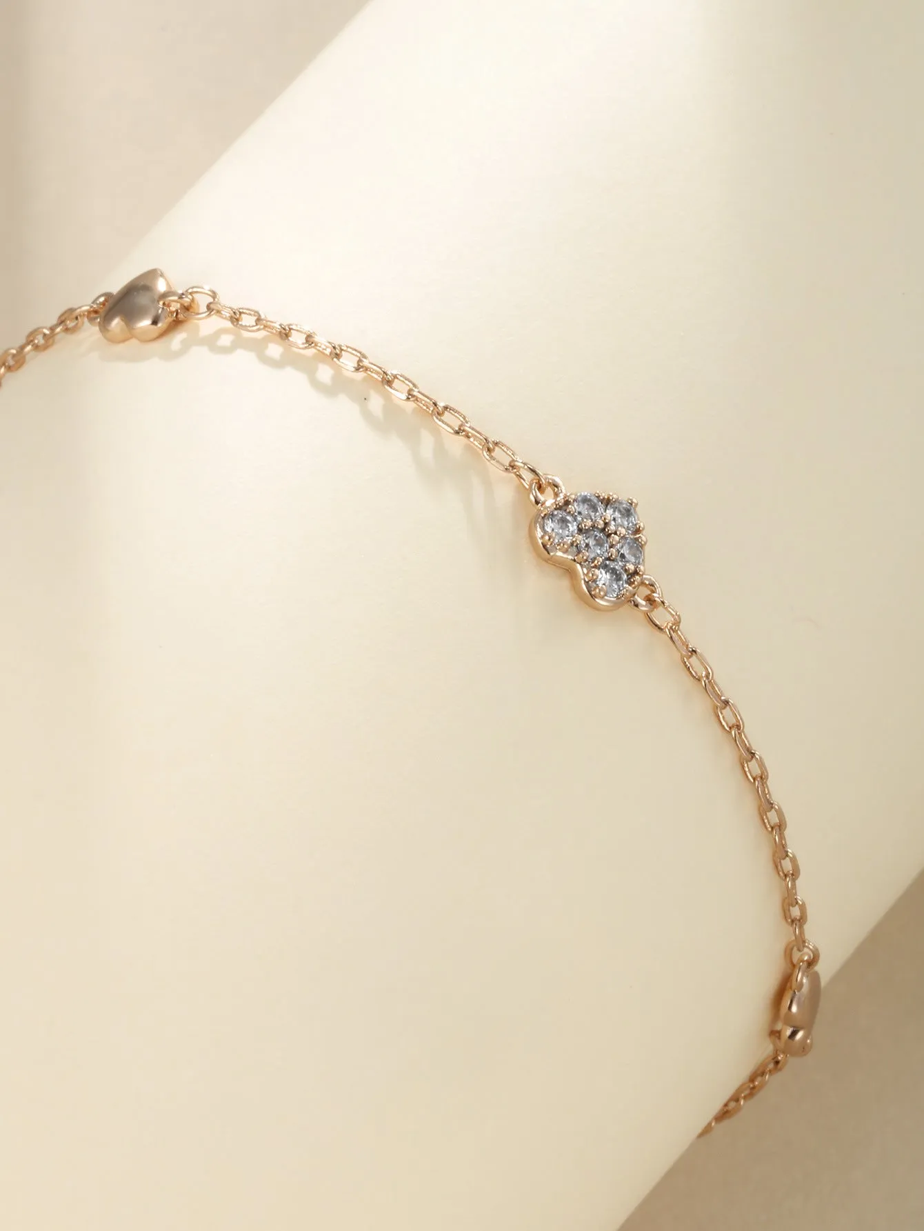 Jewelry plated 18K gold heart-shaped diamond love bracelet women's European and American simple fashionable