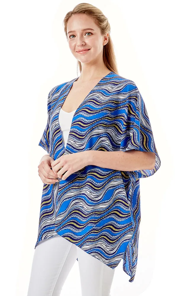 LOF1275 Wavy Stripes Lurex Cover Up Kimono