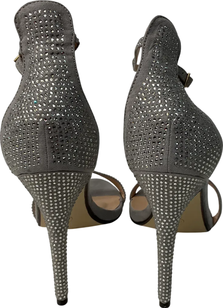 marquiiz Metallic Diamonte Heels UK 7 EU 40 👠