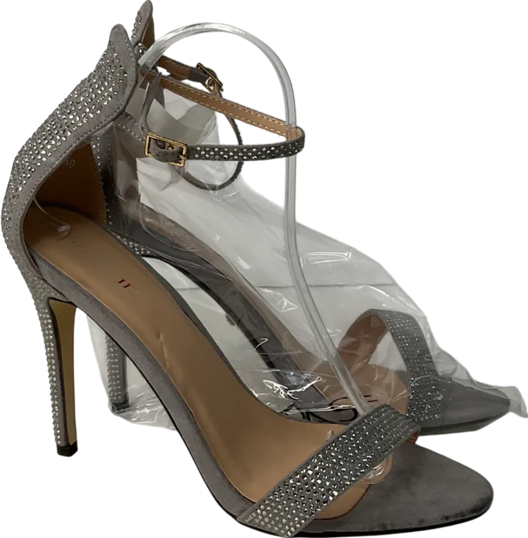 marquiiz Metallic Diamonte Heels UK 7 EU 40 👠
