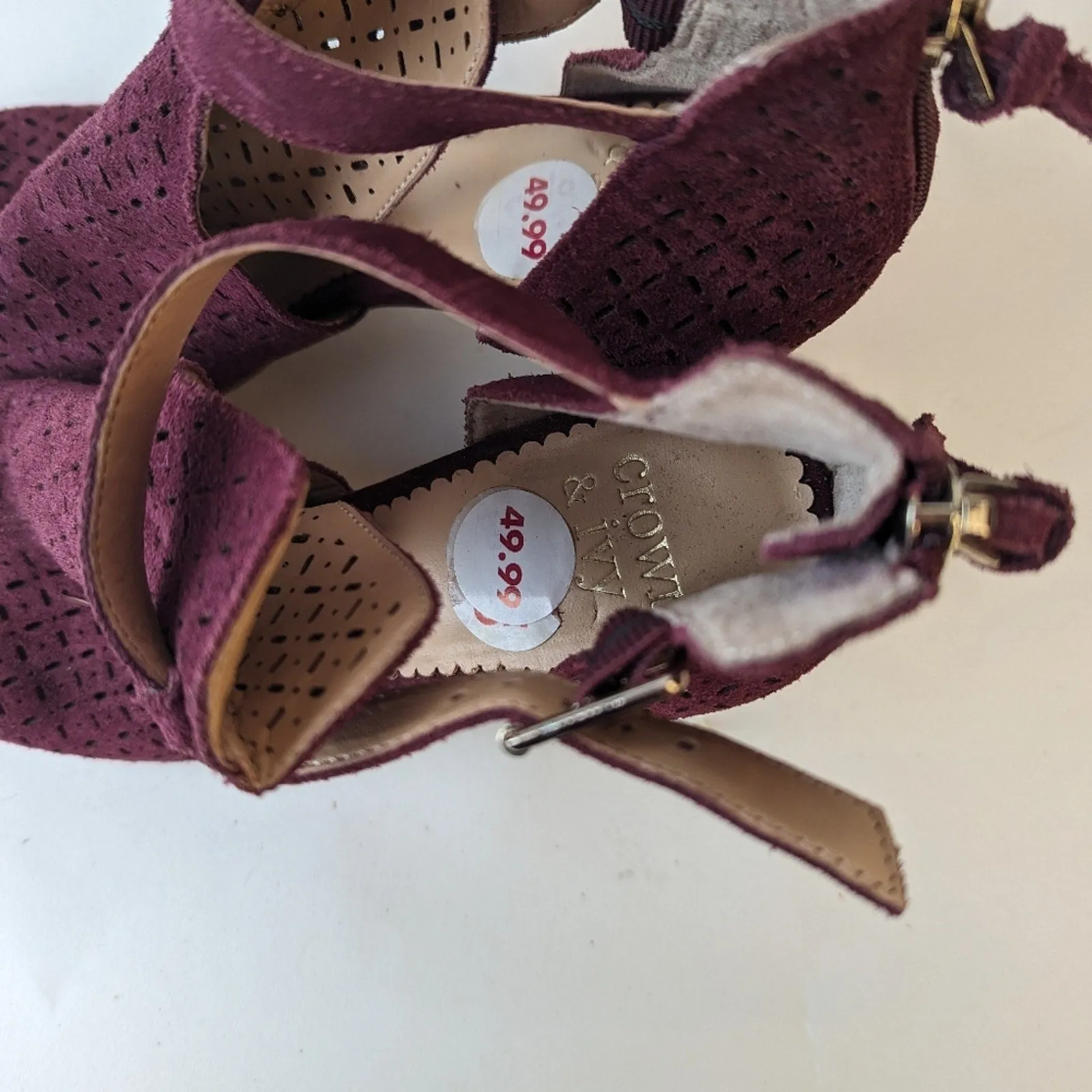NWT Crown & Ivy Suede Stacked Heels - 7.5