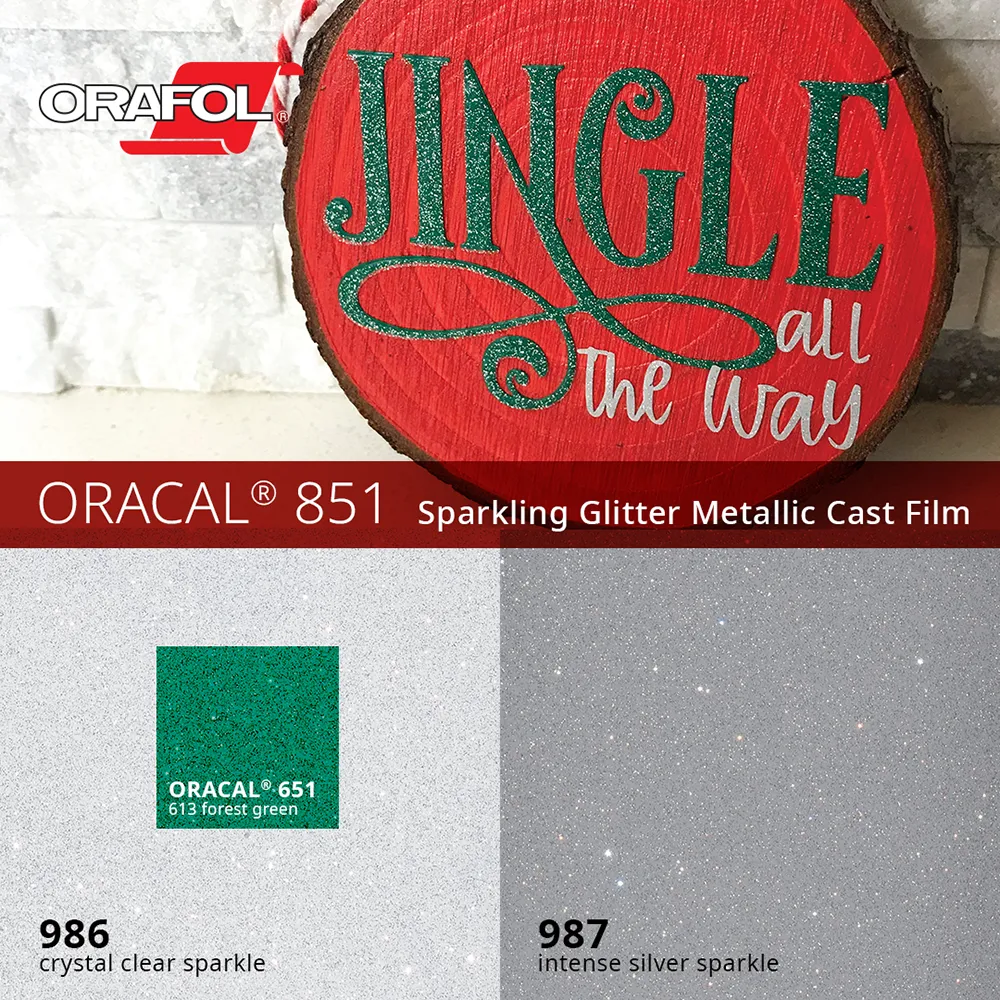Oracal 851 Sparkling Glitter Metallic Cast Film - 12 in x 50 yds