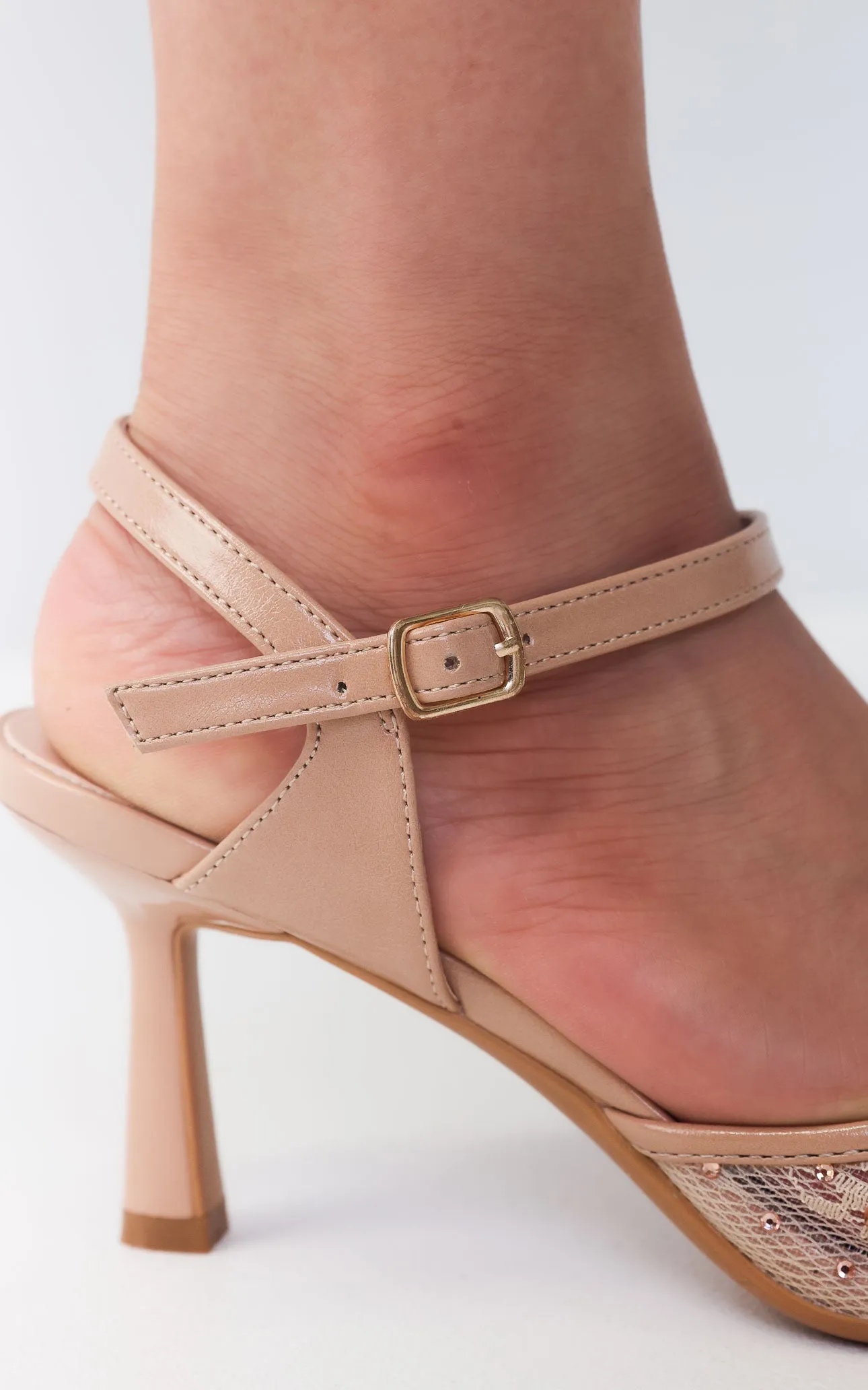 (Preorder) Matilda Heels - Nude Rhinestone
