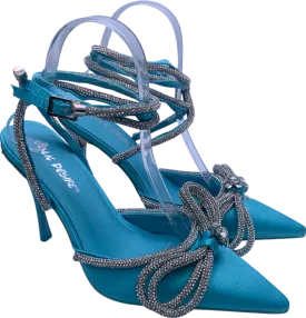Public Desire Blue Rhinestone Embellished Heels EU 38