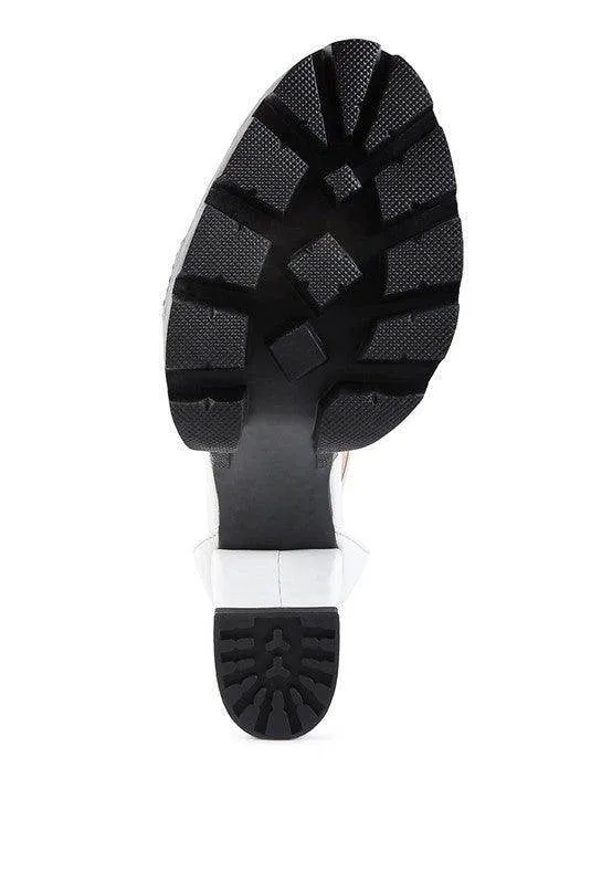 Rattle Snake Print High Heeled Block Sandal