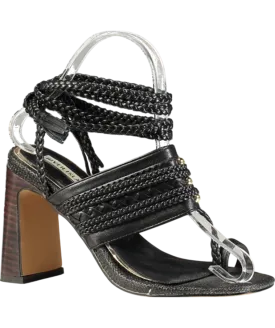 River Island Black Strappy Block Heels UK 3 EU 36 👠