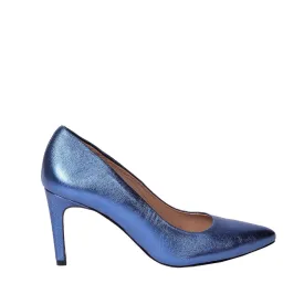 Rosa Blue Metallic Leather Pumps