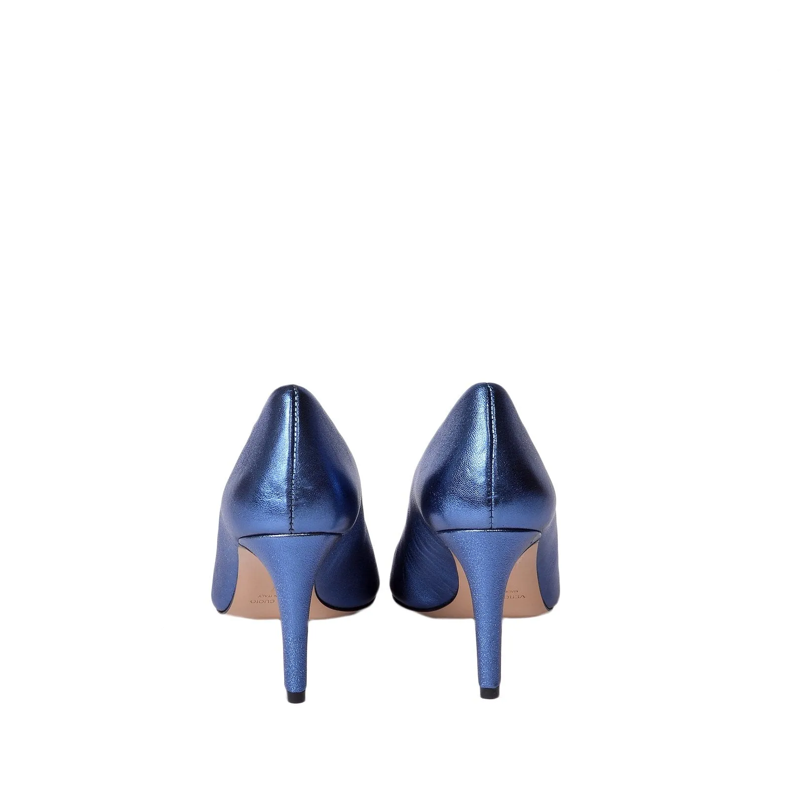 Rosa Blue Metallic Leather Pumps