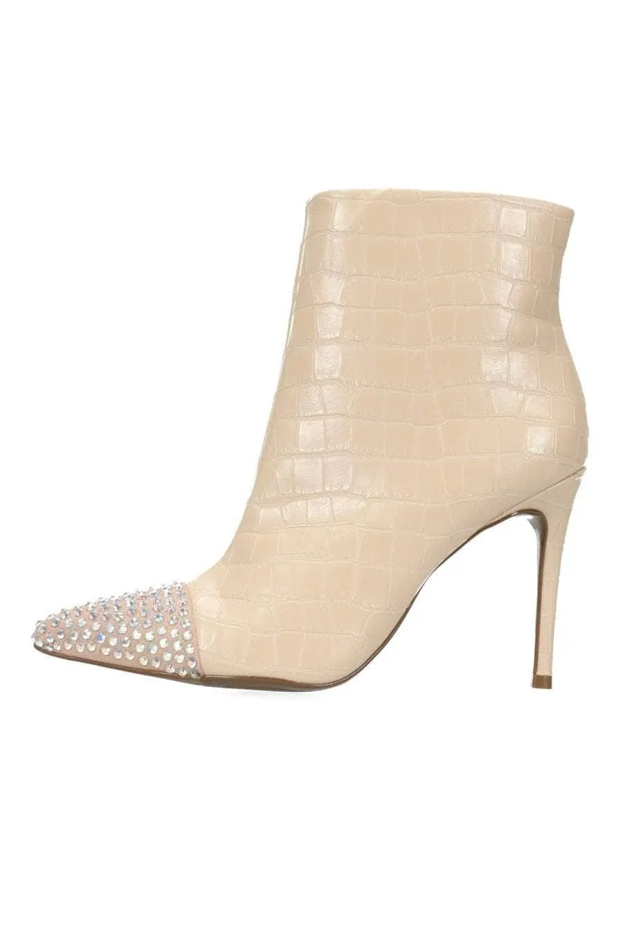 Ruby Boot Nude Croc Diamante