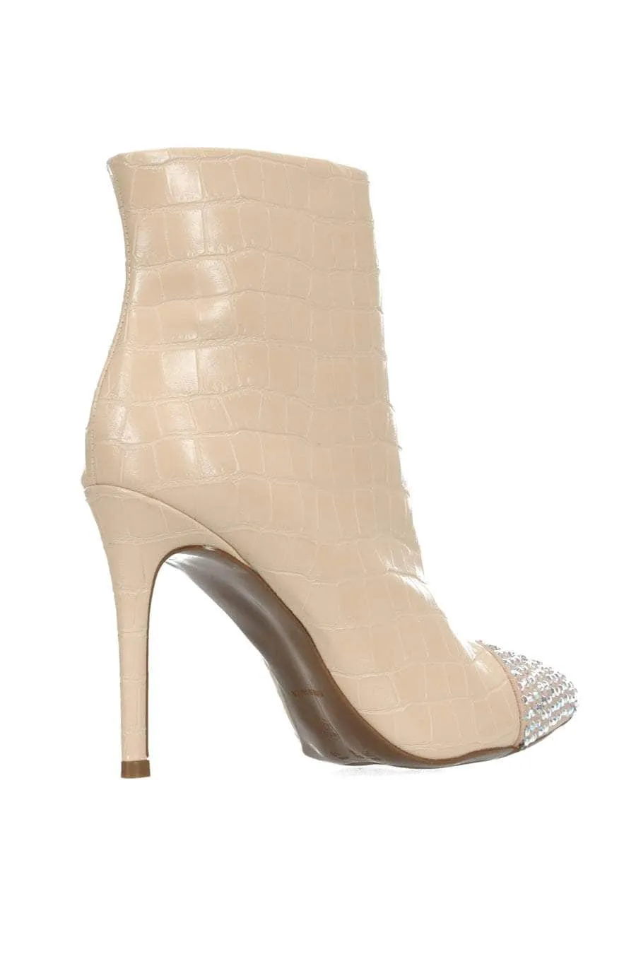 Ruby Boot Nude Croc Diamante