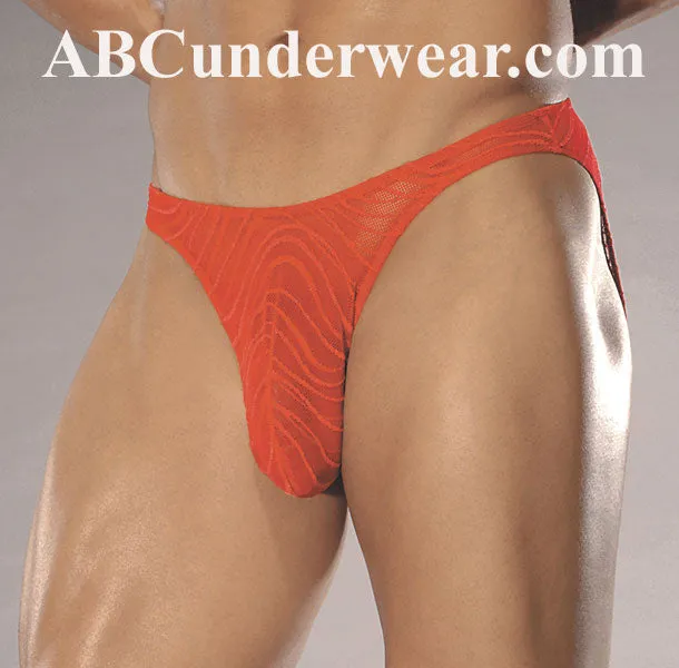 Sheer Wavy Red Lace Bikini - Small Clearance