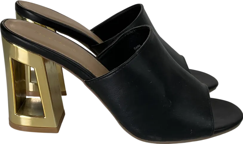 shoe dazzle Black Gold Block Heels UK 7 EU 40 👠