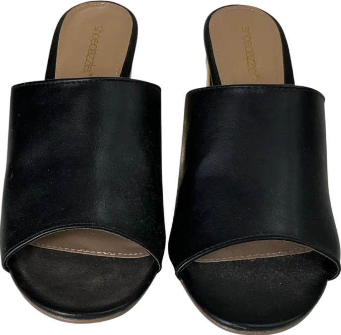 shoe dazzle Black Gold Block Heels UK 7 EU 40 👠