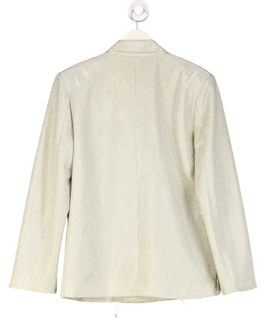 SLA the label Metallic Champagne Glitter Palma Oversize Blazer UK XS