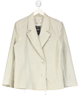 SLA the label Metallic Champagne Glitter Palma Oversize Blazer UK XS