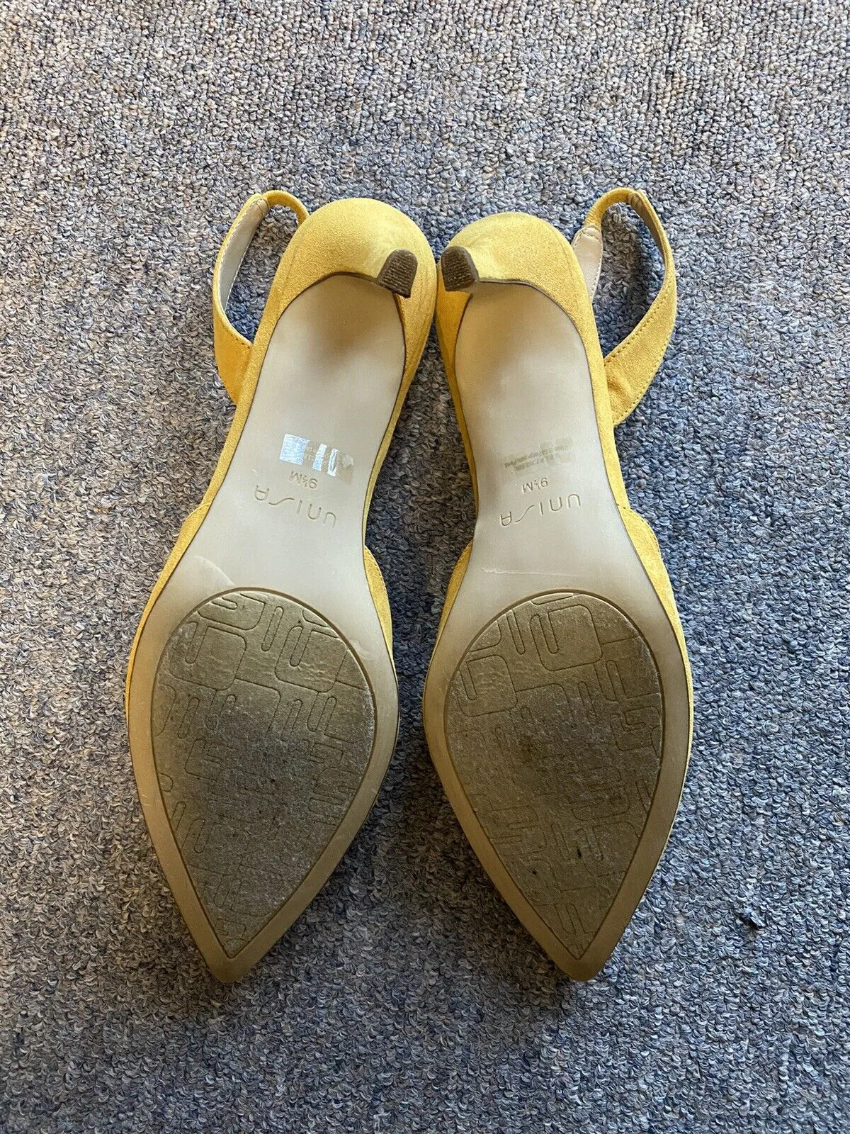 Unisa Women's Yellow Suede Slingback Heel Sandals Size 9.5