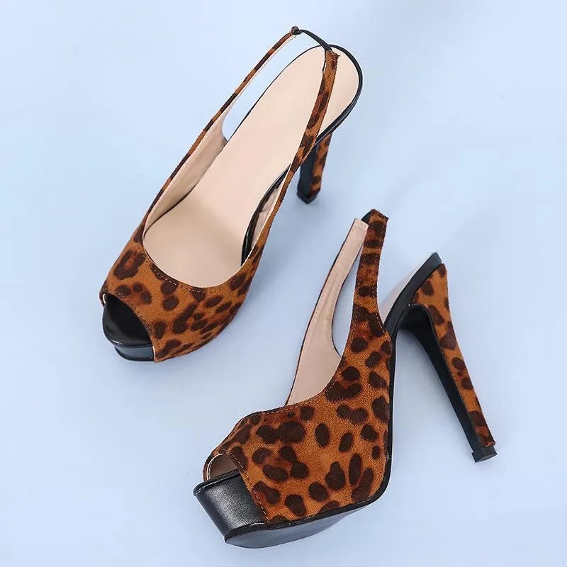 Women platform peep toe summer fashion slingback sexy high heels